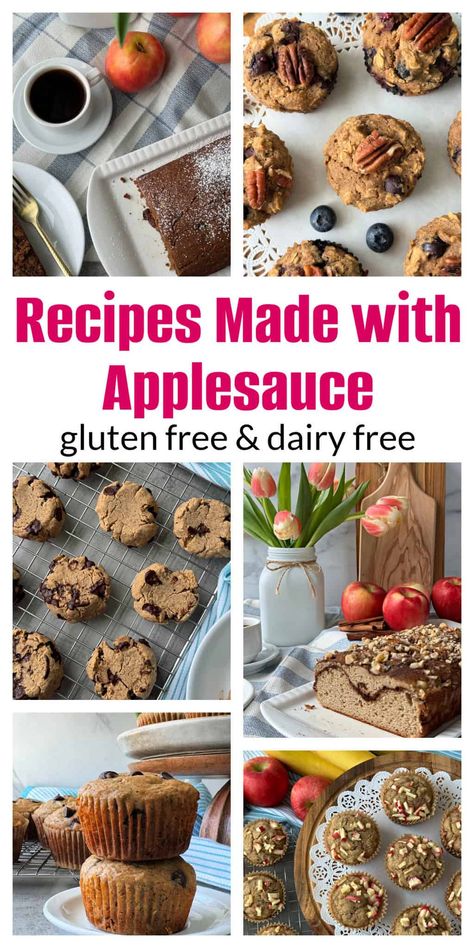 Recipes that use applesauce are an easy way to add a healthy touch to your baked recipes. Applesauce can be a fantastic secret weapon in your baking. It lightens textures, adds subtle fruit flavor, and boosts the nutritional value of your favorite treats. From muffins, and breads, to cakes and cookies, applesauce can be a healthy substitute for a portion of the sugar, making your baked goods irresistible and a touch better for you. #recipesthatuseapplesauce #bakingwithapplesauce Applesauce Used In Recipes, Ways To Use Applesauce, Cookies Made With Applesauce, Recipes Using Applesauce, Gluten Free Casserole Recipes, Recipe Using Applesauce, Gluten Free Lunch Ideas, Applesauce Recipes, Baking With Applesauce