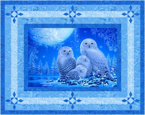 Free eQuilter Pattern – Angel Owls Panel Quilt Patterns, Owl Fabric, Snowflake Print, Quilt Fabrics, Owl Family, Quilt Border, Owl Patterns, Pattern Code, Quilt Design