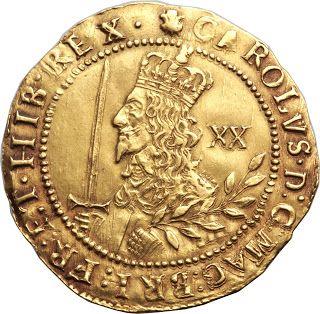 British Gold Coins Unite 20 Shillings or One Pound 1644 King Charles I Buy Silver Coins, Lingot D'or, Gold Bullion Bars, Treasure Coin, Charles I, Cow Boys, Coin Art, Gold Stock, Gold Money