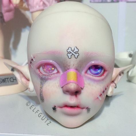 ☀ cut open my sternum and pull ☀ Bjd Makeup, Bjd Faceup, 얼굴 드로잉, Doll Aesthetic, Fantasy Art Dolls, Doll Makeup, Polymer Clay Dolls, Jointed Dolls, Anime Dolls