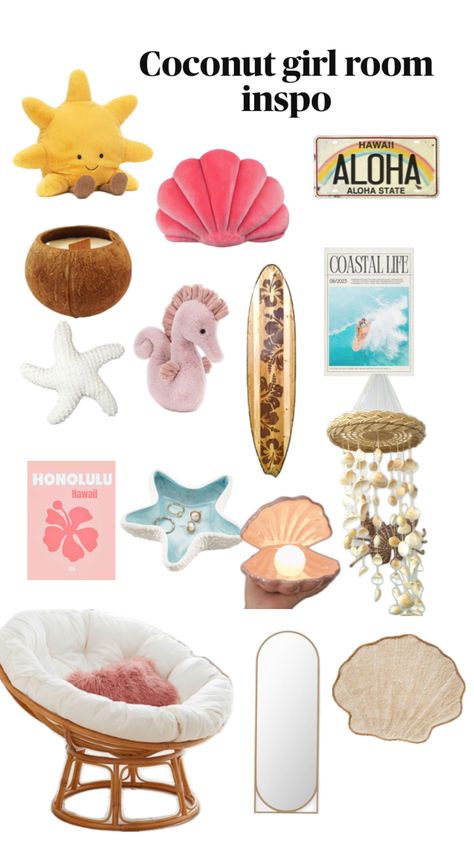 Coconut Girl Room, Surf Room Decor, Ocean Room Decor, Summer Room Decor, Room Wishlist, Beachy Room Decor, Beach Room Decor, Ideas Habitaciones, Surf Room