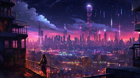 Cyberpunk Night City Wallpaper, Cyberpunk Night City, Night Sky City, Night City Wallpaper, Night Sky Drawing, Scifi City, Wallpaper City, Night Anime, Sky City