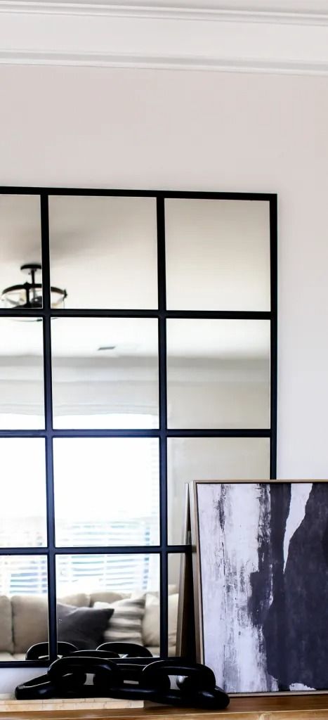 Do It Yourself : The Viral IKEA Industrial Mirror + Video Ikea Square Mirror Ideas, Ikea Square Mirrors, Blodlonn Ikea Mirror Hack, Diy Wall Mirror Ideas Living Room, Diy Wall Mirror Ideas, Industrial Mirror Wall, Mirror Wall Design Ideas, Ikea Mirror Wall, Wall Mirror Ideas Living Room