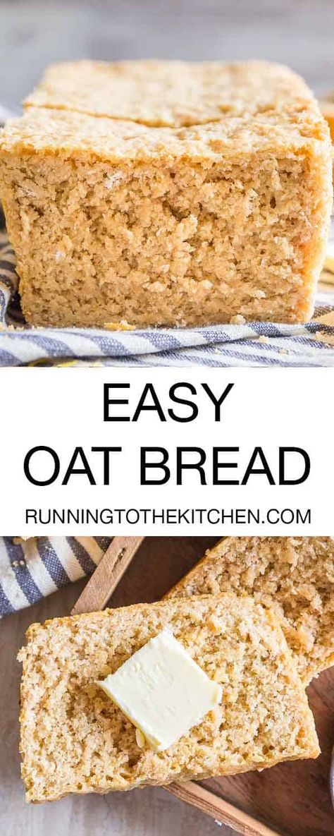 Homemade Oat Bread - Easy Oat Bread with just 7 ingredients Oat Bread Recipe Easy, Easy Oat Bread, 2 Ingredient Oat Bread, Homemade Oat Bread, Easy Bread Recipes Whole Wheat, Oats Bread Recipe, Oats Bread Recipe No Flour, Whole Wheat Oatmeal Bread, Oats Bread