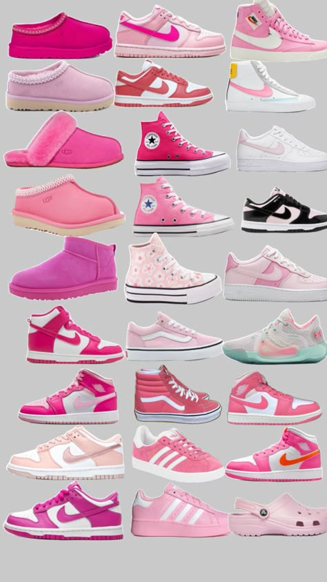 Cute Shoes To Buy, Cute Preppy Shoes, Outfits With Pink Shoes, Shoes That Go With Everything, Pink Jordans Outfit, Nike Shoes Ideas, Cute Pink Shoes, New Preppy