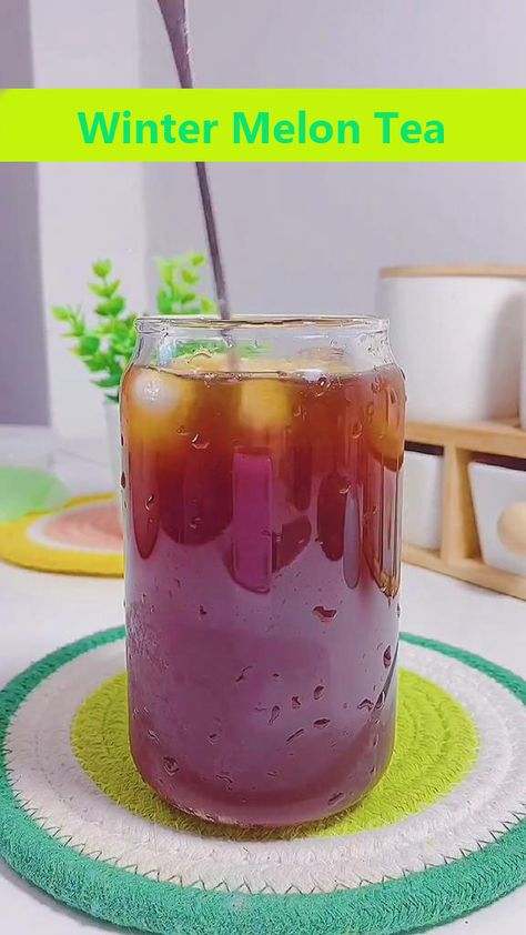 Winter Melon Tea Winter Melon Recipe, Winter Melon Tea, Popular Summer Drinks, Melon Lemonade, Asian Drinks, Melon Tea, Melon Milk, Basil Tea, Melon Recipes