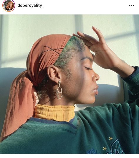 Head Scarf Styles Short Hair, Headscarf Short Hair, Short Slicked Back Hair, Short Afro Styles, Headscarf Styles, Scarf Hairstyles Short, Scarf Aesthetic, Headwrap Hairstyles, Twa Hairstyles