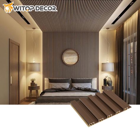 Fluted Panel Design, Wpc Wall Panel Living Room, Pvc Wall Panels Bedroom, Wpc Wall Panel Bedroom, Pvc Wooden Wall Panels Designs, Pvc Fluted Panel, Pvc Charcoal Panel, Pvc Cladding, Wall Cladding Panels