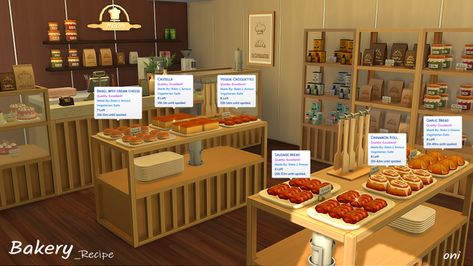 Bakery Recipe | ONI on Patreon Sims 4 Bakery, Sims4 Food, Sims 4 Food Cc, Lotes The Sims 4, Sims 4 Kitchen, Bagel Cream Cheese, Sims 4 Game Mods, Tumblr Sims 4, Casas The Sims 4