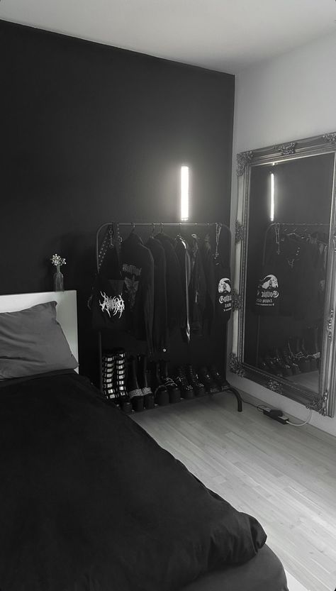 Black Room Decor Bedroom, Purple Room Design, Black Obsession, Black And Grey Bedroom, Black Room Decor, Purple Room, Black Rooms, Purple Rooms, Black Room