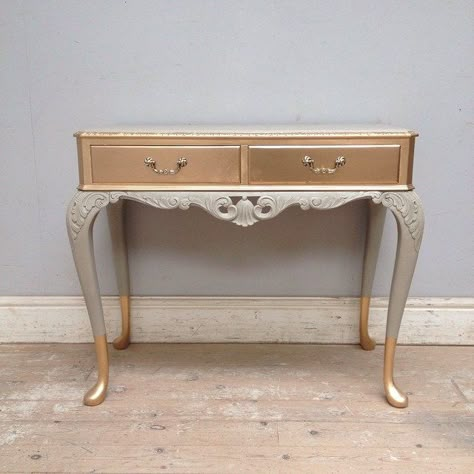 Antique Console Table, Antique French Furniture, Trying Something New, Furniture Antique, Table Makeover, French Grey, Furniture Renovation, Painting Furniture Diy, Antique Table