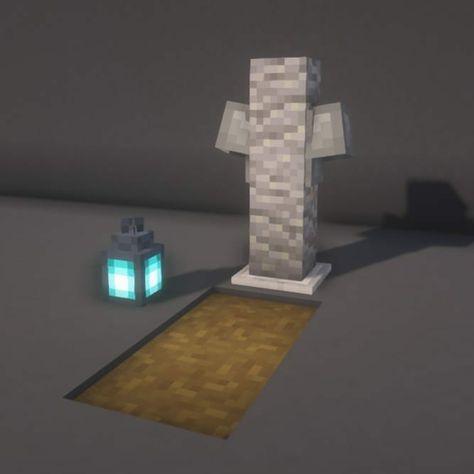 Minecraft Workbench Ideas, Doc Minecraft, Minecraft Tombstone Ideas, Cemetary Minecraft, Coffin Minecraft, Minecraft Grave Ideas, Minecraft Gravestone Ideas, Minecraft Tombstone, Grave Minecraft