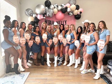 Dallas Bachelorette Party - Cowgirl Outfits Texas Bachelorette Party Outfit, Denim Bachelorette Party, Dallas Bachelorette Party, Dallas Bachelorette, Denim Cowgirl Outfit, Disco Cowgirl Outfit, Bachelorette Party Outfit Themes, Cowgirl Bachelorette Party Outfits, Texas Bachelorette Party