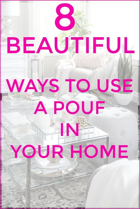 Poufs are timeless, multipurpose must-have furniture pieces to add function, personality, color and pattern to any room! See 8 ways to use a pouf ottoman in your home, many you wouldn't even think of! Poufs are so versatile! #homedecor #decor #decorate #livingroom #pouf #ottoman Pouf Ottoman Living Room, Pouf Seating, Living Room Pouf, Retro Revival, Ottoman Decor, Poufs & Ottomans, Color Personality, Coastal Living Rooms, Ottoman In Living Room