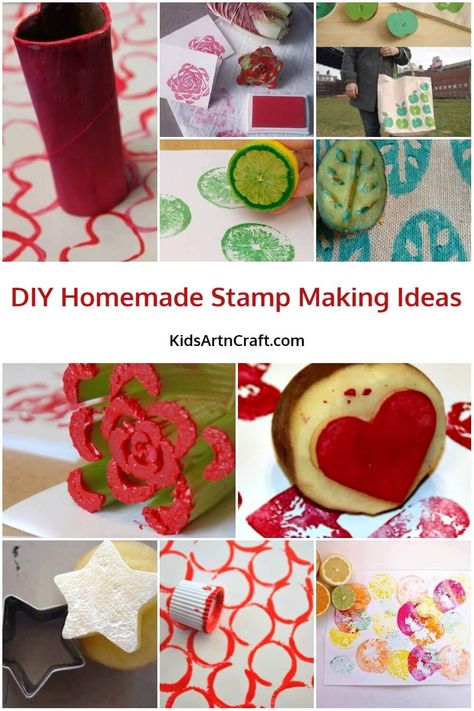 DIY Homemade Stamp Making Ideas For Children Diy Stamps Homemade, Recycled Material Art, Homemade Stamps, Make Your Own Stamp, Scout Crafts, Star Shaped Cookies, Eraser Stamp, Scouts Crafts, Tree Stamp