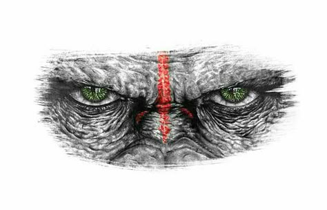 Gorilla Eyes Tattoo, Tattoo Writing Styles, Black Men Tattoos, Gorillas Art, Heaven Tattoos, Gorilla Tattoo, Spartan Tattoo, Surreal Tattoo, Monkey Tattoos