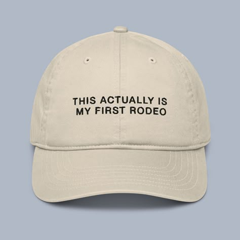 Elevate your style with the "This Actually Is My First Rodeo" Organic Baseball Cap, a timeless and sustainable accessory. Crafted from 100% organic cotton, this classic dad hat is not just a fashion statement but a choice for the environmentally conscious. 🌱 Eco-Friendly Comfort: Enjoy the softness and quality of 100% organic cotton with a fabric weight of 8 oz/yd². The eco-friendly nature of this hat makes it a sustainable and responsible choice for your wardrobe. 👌 Unstructured Style: Embrac Whatever Forever, School Prep, Silly Shirt, My First Rodeo, Shopping Wishlist, First Rodeo, Deep Winter, Ball Caps, Mode Casual