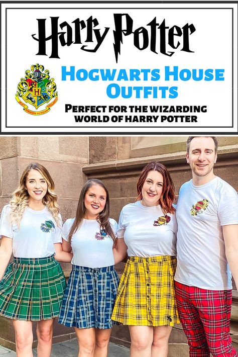 Cute Harry Potter Outfits, Hogwarts Houses Outfits, Harry Potter Dress Up, Harry Potter Houses Outfits, Gryffindor Outfit, Ravenclaw Outfit, Universal Studios Outfit, Red Plaid Pants, Harry Potter Hogwarts Houses