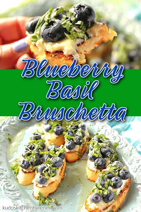 Blue Party Tray Ideas, Blue Foods For Party, Recipe With Goat Cheese, Blueberry Party, Blue Party Foods, Savoury Party Food, Blue Foods, Blueberry Recipe, Blueberry Basil