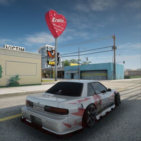 Jdm Poster, Drift Paradise, Paradise Landscape, Nissan Silvia S13, Civic Ef, Silvia S13, Nissan Silvia, San Andreas, Street Cars