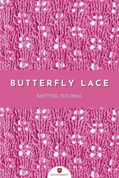 Knit Butterfly Stitch, Eyelet Lace Pattern, Stitch Dictionary, Butterfly Stitch, Knitted Stuff, Butterfly Stitches, Lace Knitting Stitches, Design Kitchen Ideas, Butterfly Lace