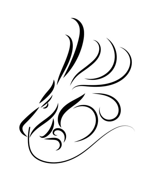 Line art vector of A dragon head. Dragon Line Art Simple, 2024 Dragon Design, Chinese Dragon Doodle, Chinese Dragon Line Art, Dragon Line Art Tattoo, Line Art Dragon, Line Dragon Tattoo, Dragon Line Drawing, Dragon Line Art