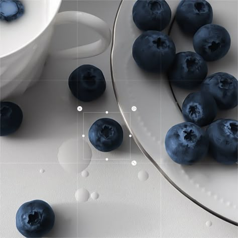 Blueberries, Water, Blue, White