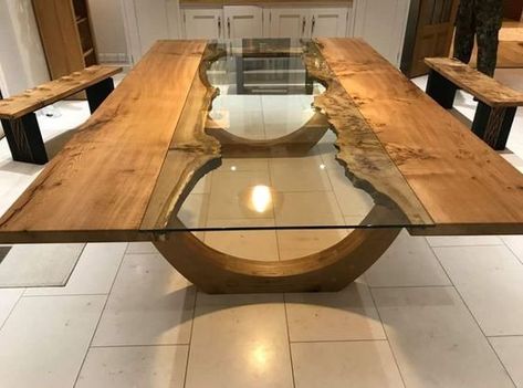 Unique Patio Furniture, Unique Dining Room Table, Koti Diy, Wooden Dining Table Designs, Wood Resin Table, Unique Dining Room, Wood Table Design, Resin Furniture, Dining Table Design