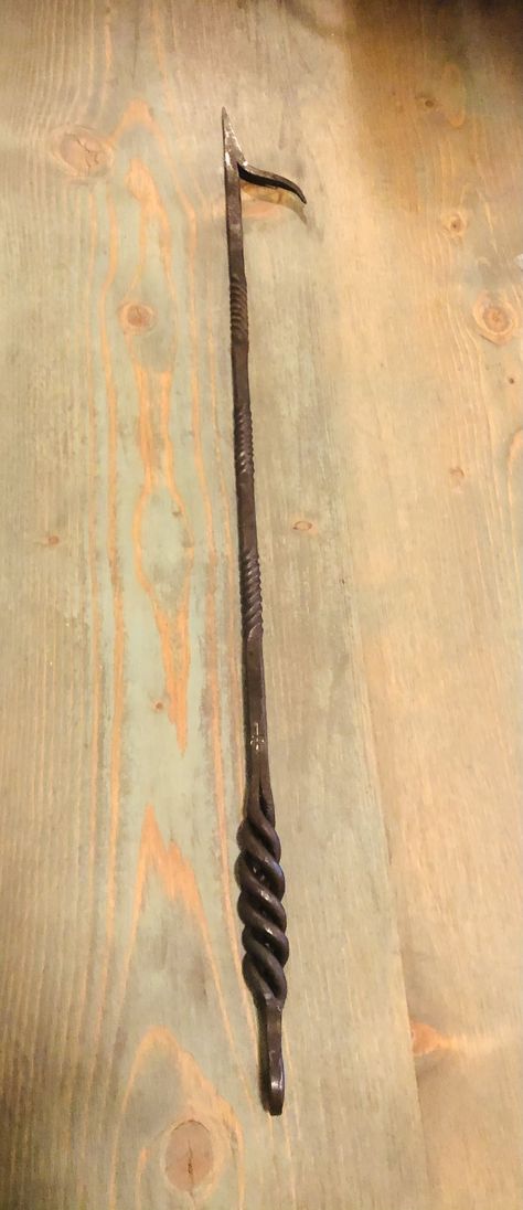 Forged Fire Poker, Evelyn Hardcastle, Side Scroller, Blacksmithing Ideas, Fire Poker, Fire Pokers, Blacksmith Projects, Hand Forged Iron, Ghost Hunting