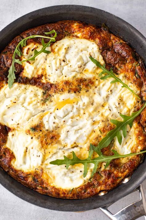 Ricotta Recipes Healthy, Frittata Recipes Baked, Brunch Frittata, Recipes Using Ricotta Cheese, Recipe Using Ricotta, Ricotta Frittata, Fritata Recipe, Vegetarian Italian Recipes, Sweet Potato Frittata