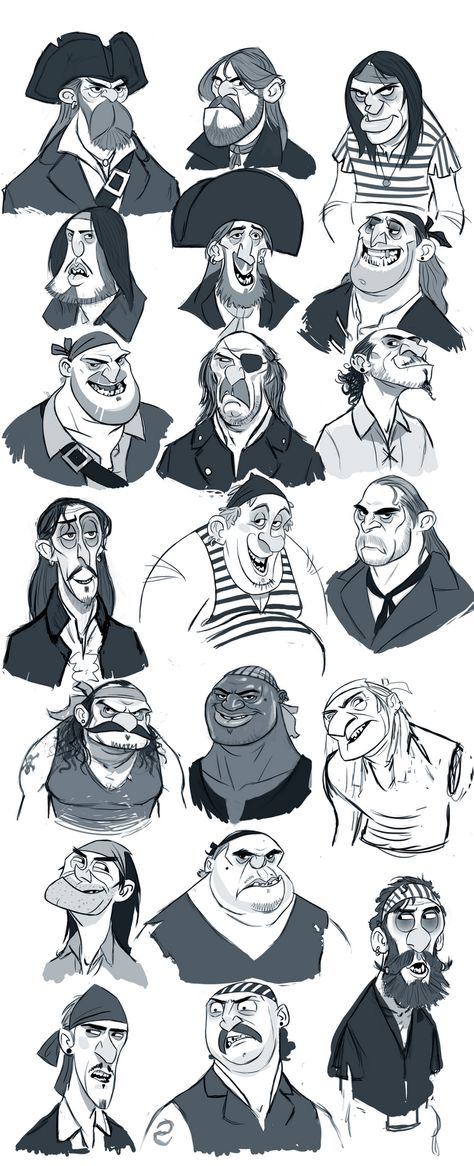 char-design-wk1.gif 650×1,600 pixels Character Design Face Shape, Sailor Concept Art, Character Design 360 View, Pirate Crew Character Design, Pirate Design Character, Pirate Illustration Character, Aliens Character Design, Pirate Crew Art, Pirate Pixel Art