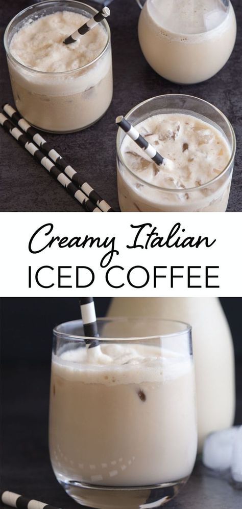 Creamy Iced Coffee, Homemade Coffee Drinks, Homemade Iced Coffee, Cold Coffee Recipes, Iced Coffee Drinks, Creamy Coffee, Homemade Coffee, Italian Ice, Coffee Recipe