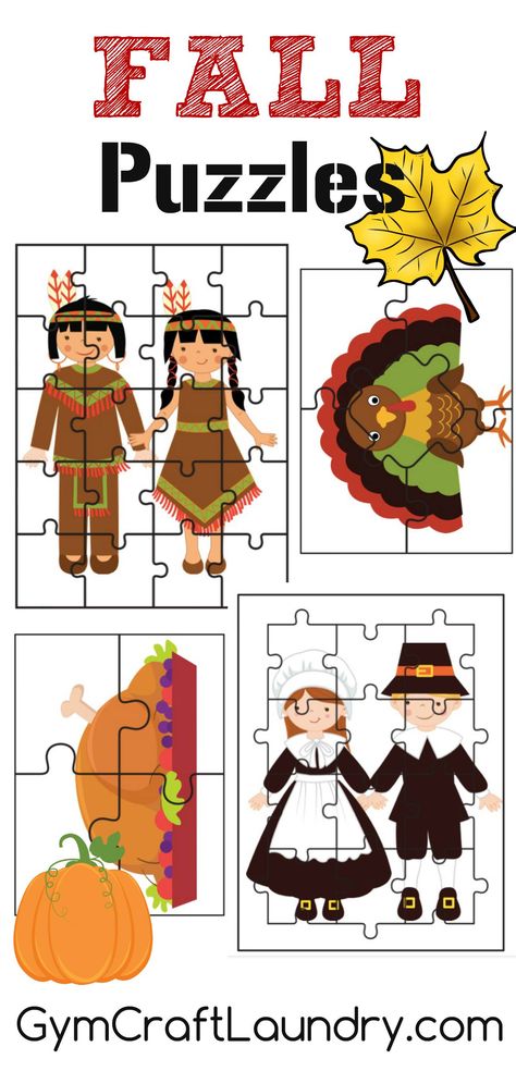 These Fall and Thanksgiving Puzzle Activities will help your preschooler and young children develop thinking skills and dexterity. It also has the bonus of effectively distracting your child while you prepare for the holiday! How to use this free printable pack  Print these free sheets by clicking here I like to print puzzles on cardstock … Native American Math Activities, Native American Activities For Preschool, Pilgrims And Native Americans Preschool, Thanksgiving Puzzles, Thanksgiving Puzzle, Puzzle Activities, Puzzle Printable, Autumn Puzzle, November Crafts