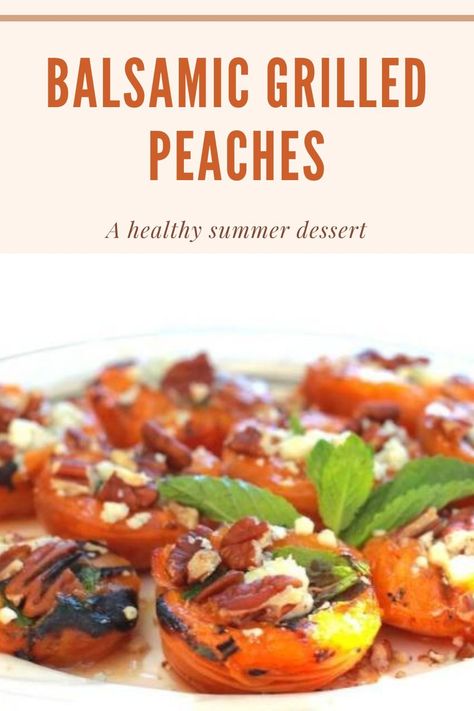 Looking for a healthy summer dessert recipe? This fantastic balsamic grilled peach recipe is an easy dessert to serve at the end of a barbecue or even a camping trip. But it's also a great choice for a romantic dinner dessert. If you like peaches, don't miss this one. Grilled Peaches Recipe, Summer Fruit Recipes, Aphrodisiac Foods, Grape Recipes, Healthy Summer Desserts, Easy Dessert Recipe, Roasted Walnuts, Eat Something, Grilled Fruit