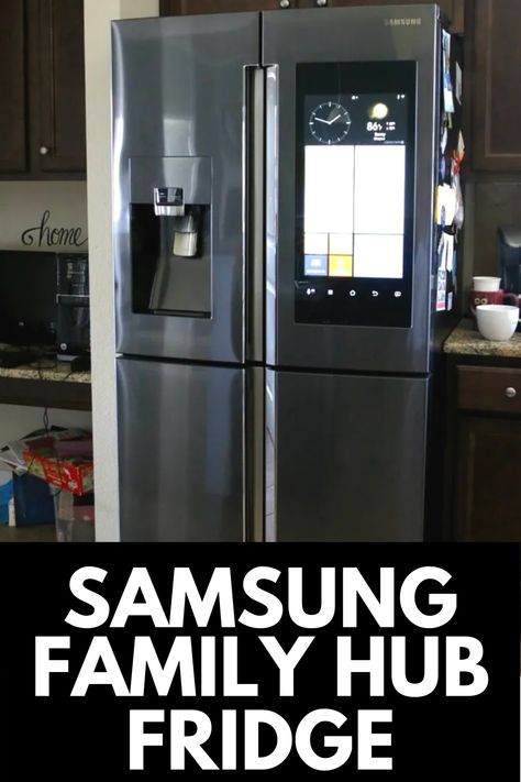 Check out this review of the Samsung Family Hub Fridge to see how a smart fridge compares to an old-fashioned refridgerator! Read more at MomDot.com! Samsung Family Hub Fridge, Samsung Family Hub Refrigerator, Family Hub Refrigerator, Smart Fridge, Samsung Fridge, Family Hub, Is It Worth It, Led Screen, Home Improvement Ideas