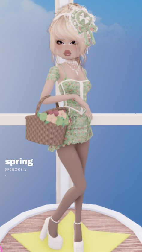 Dti Roblox Spring, Dti Outfits Ideas Theme Spring, Dti Roblox Florals Theme, Dti Roblox Theme Coquette Soft Style, Light Colours Outfit, Dti Outfits Florals, Floral Dress To Impress Roblox Game, Dress To Impress Lotila, Dti Spring Outfit Theme