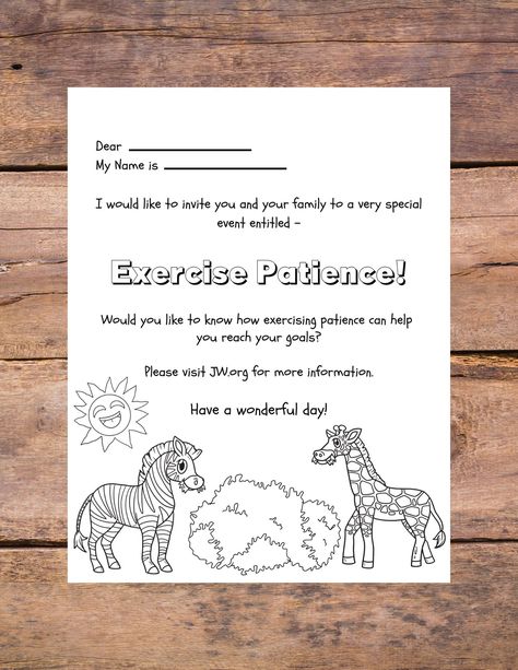 Exercise Patience Jw Letter, Jw Convention Invitation Letter 2023, Letter Writing Jw, Letter Writing Examples, Exercise Patience, Jw Quotes, Letter Writing Samples, Jw Letter Writing, Jw Printables