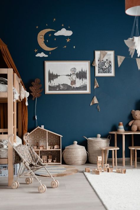 Interior Decor Inspiration, Blue Kids Room, Boy’s Room, Kids Bedroom Designs, Space Nursery, Blue Nursery, Blue Space, Kid Spaces, Boy Nursery