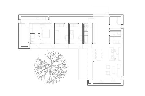 L Shaped House, Small Home Offices, Architectural Floor Plans, Flooring Projects, Courtyard House, Ground Floor Plan, Small House Plans, Architecture Plan, House Flooring