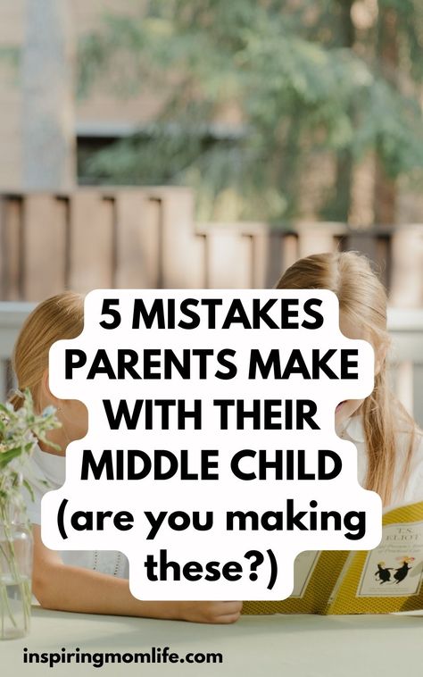 Visit InspiringMomLife.com for more info on: 5 TOP Mistakes Made With MIDDLE Child | Positive Parenting Tips | Parenting Hacks | Parenting Tricks Middle Child Syndrome, Home Cleaning Tips, Random Kid, Parenting Mistakes, Find Motivation, Parenting Girls, Raising Girls, Parenting Boys, Scary Mommy