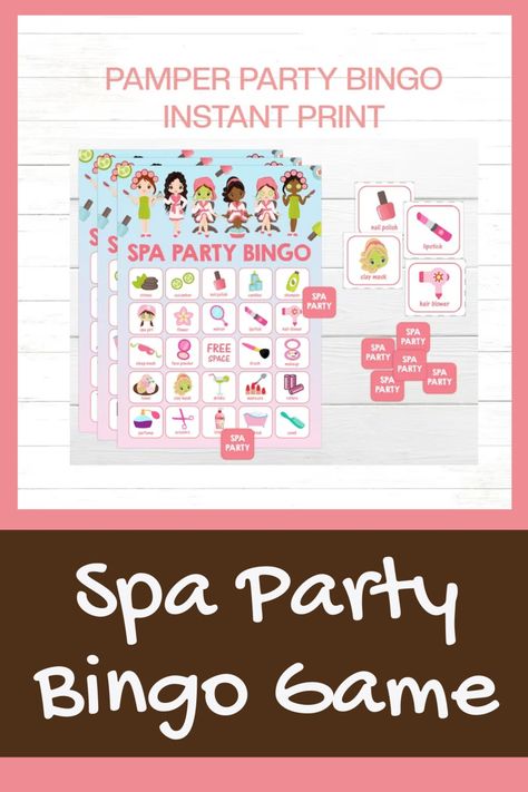 Pamper Party Bingo Spa Party Bingo Game Instant Download - Etsy Australia Bingo Games For Kids, Printable Bingo Games, Birthday Party Game, Pamper Party, Fun Birthday Party, Bingo Printable, Party Invitations Printable, Game For Kids, Spa Party