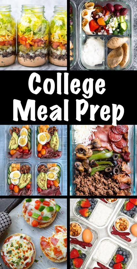 Meal Prep For College Students, Prep For College, College Meal Prep, College Meal, Recipes For College Students, Healthy College, Easy College Meals, Student Recipes, Meal Prep Recipes