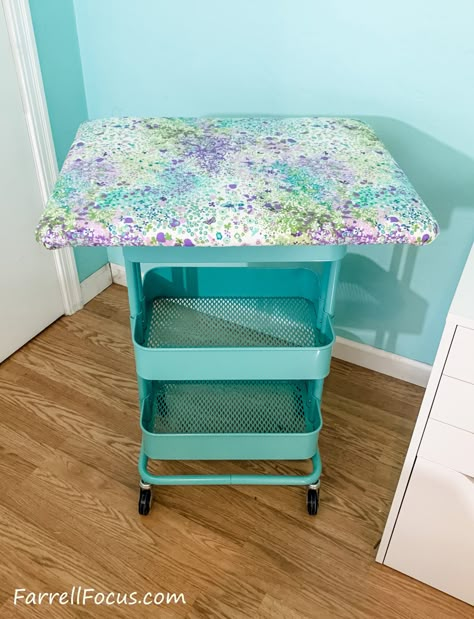 DIY MAKE YOUR OWN MINI IRONING BOARD CUTE | Farrell Focus Diy Ironing Board, Mini Ironing Board, Sewing Nook, Ironing Station, Sewing Room Inspiration, Craft Cart, Sewing Room Storage, Sewing Room Design, Back Deck Decorating