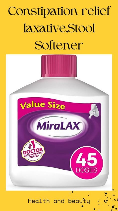 Heath and beauty UNBLOCK YOUR SYSTEM: MiraLAX, an osmotic laxative, works naturally with the water in your body to hydrate, soften, and ease stool through your colon in 1-3 days. Other stimulant laxatives stimulate the nerves to move stool through the colon immediately NO HARSH SIDE EFFECTS: MiraLAX helps relieve your occasional constipation without causing gas, bloating, cramping, or sudden urgency Miralax Cleanse, Fat Burning Lunch, Diet Mindset, Stool Softener, Cleaning Your Colon, Healthy Book, Face Pores, Constipation Relief, Medical Kit