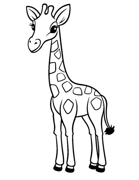 Free Printable Animal Coloring Pages Giraffe Clipart Black And White, Animal Printables For Kids, Giraffe Outline, Animals Outline, Cute Animals Coloring Pages, Giraffe Printable, Giraffe Clipart, Cute Animals Coloring, Grinch Coloring Pages