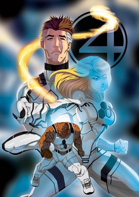 F4 by TovioRogers.deviantart.com on @deviantART Tovio Rogers, Baxter Building, Fantastic Four Comics, Future Foundation, Fantastic Four Marvel, Reed Richards, Mr Fantastic, Superhero Family, Mister Fantastic