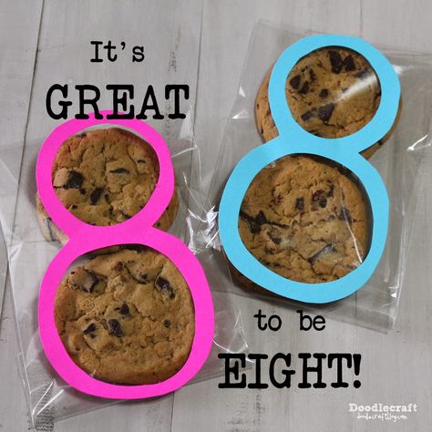 It's Great to be Eight Cookies. Cute cookie handouts for Melina's class! Great To Be Eight, Great To Be 8, Paintball Birthday Party, Paintball Birthday, Cookies Cute, Breakfast Basket, Baby Blessing, Cheap Gifts, Cute Cookies