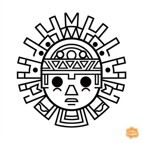 illustration of Magical Inca coloring adventure Inca Art, Peruvian Culture, Mayan History, Mandala Turtle, Relaxing Art, Fantasy Fairy, Intricate Patterns, Free Coloring Pages, Free Kids