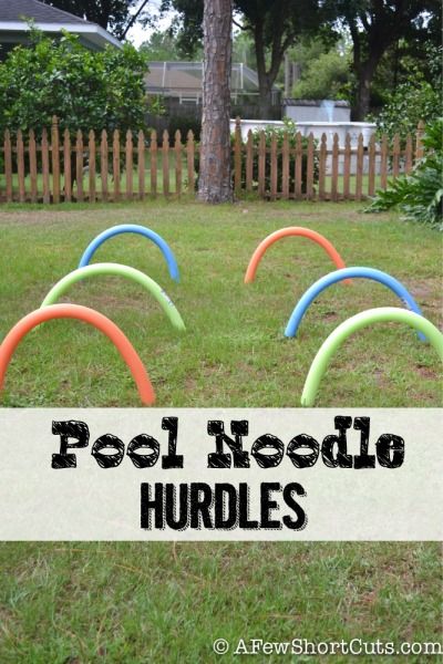 Endless backyard fun for under $10! Try these quick & easy Pool Noodle Hurdles! #diy Kids Obstacle Course Ideas, Obstacle Course Ideas, Games Group, Diy Carnival Games, Backyard Obstacle Course, Carnival Games For Kids, Camp Games, Kids Obstacle Course, Diy Carnival