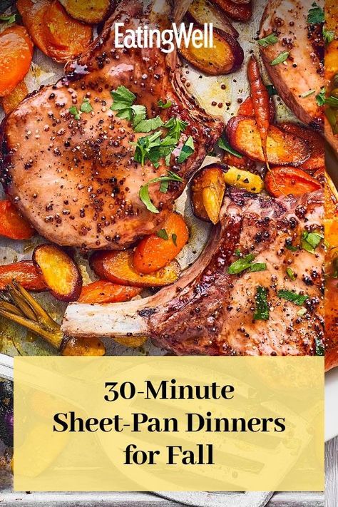 Sheet Pan Fall Dinner, Cozy Winter Recipes Dinners, One Pan Fall Dinner, One Tray Oven Dinners, Fall Sheet Pan Dinners, Clean Eating Fall Recipes, Dinners For Fall, Asian Salmon Recipes, Comforting Dinner